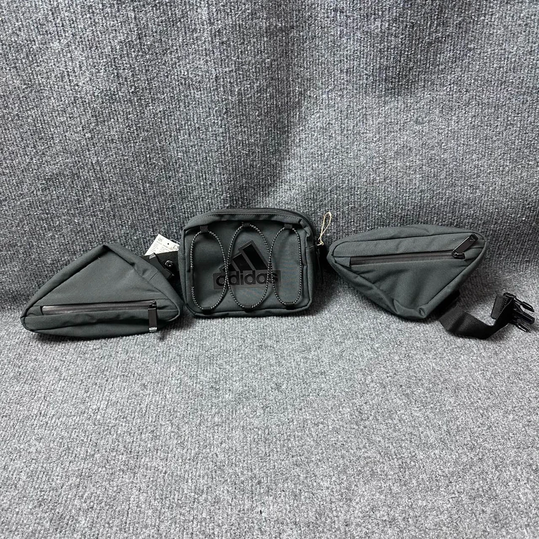 adidas 三连包腰包 黑色 18*4*14cm/20*4*10cm HK6491