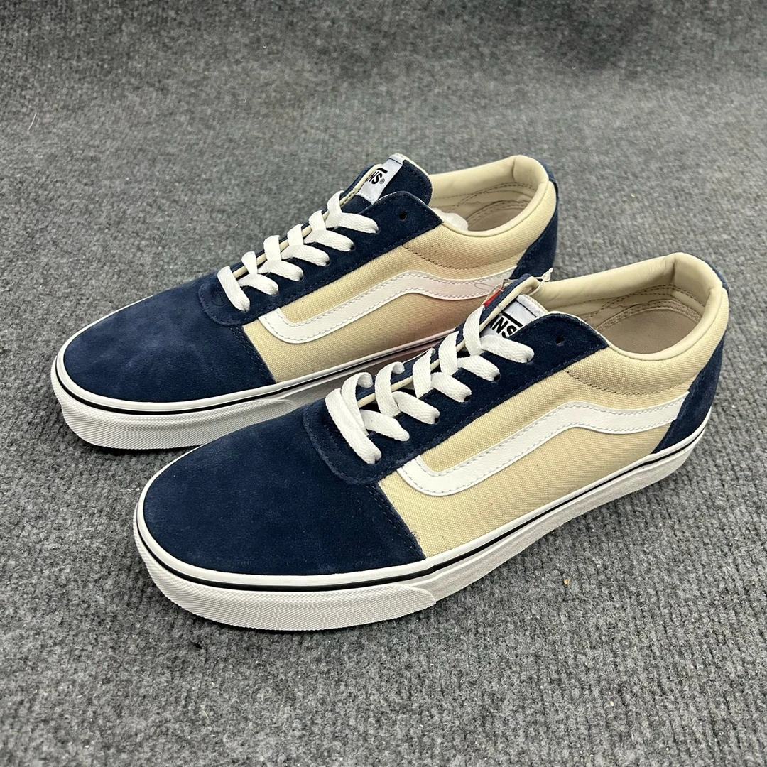 43码 vans Ward 帆布 防滑耐磨轻 低帮 板鞋 蓝棕 配盒 HtS80M