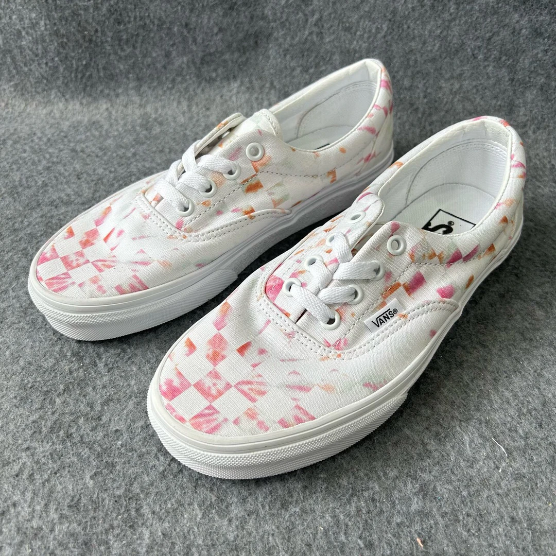 38码 vans Era 棋盘格 低帮 板鞋 配盒 白粉 5UEWHT