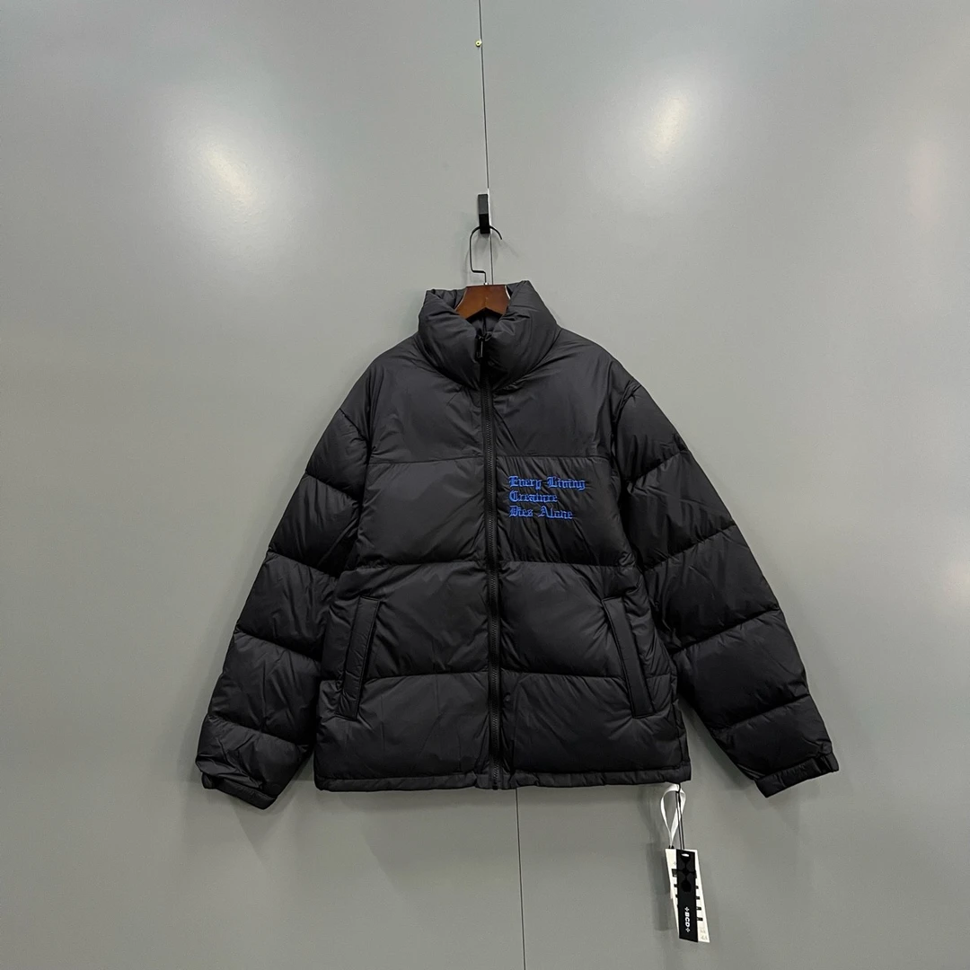 未使用 maje jp1112 VLONE 黑蓝大V刺绣羽绒服 000998