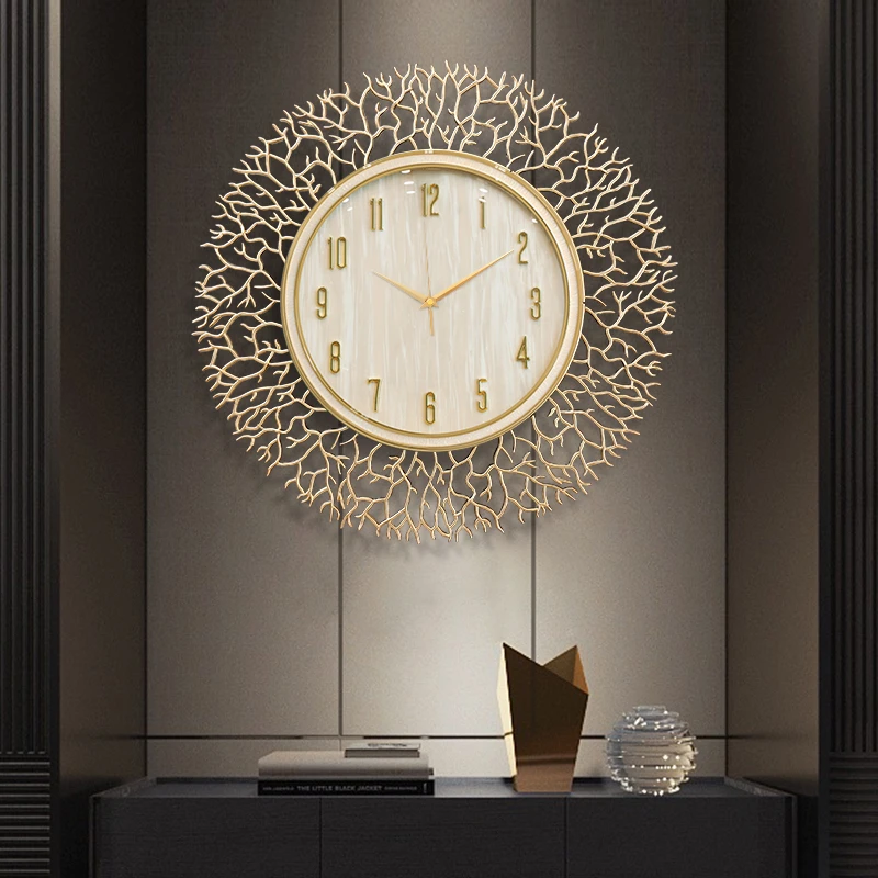 现代简约钟表时尚创意轻奢家用客厅餐厅墙壁装饰静音挂钟艺术时钟