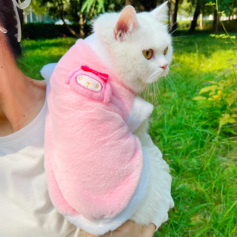 猫咪衣服秋冬英短布偶猫保暖背心仿兔绒衣防掉毛宠物狗小型犬衣服