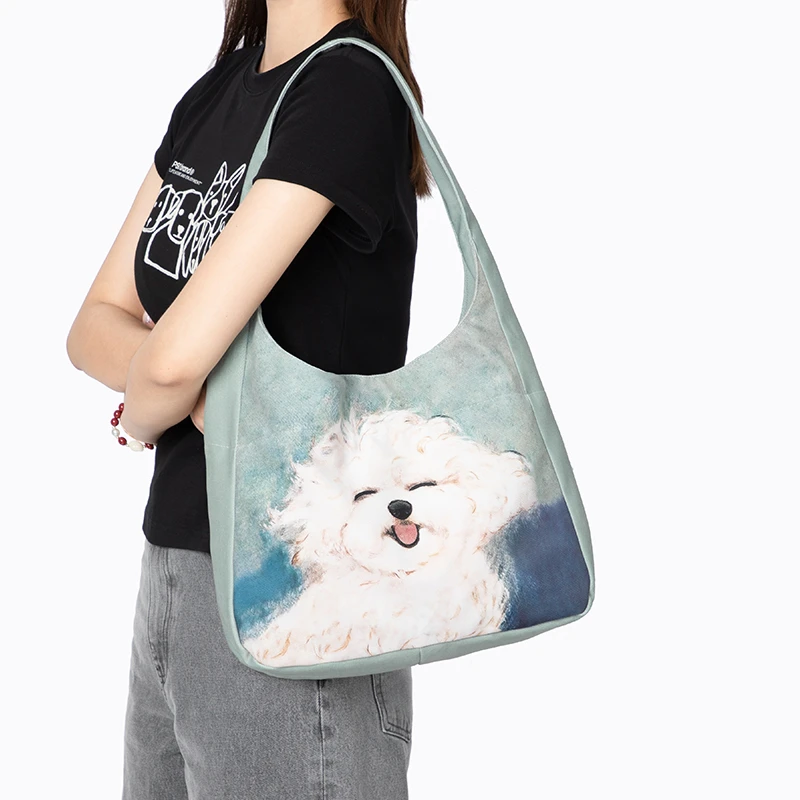 弘娜x 原创设计百搭休闲布艺包包百搭小众单肩托特包女包