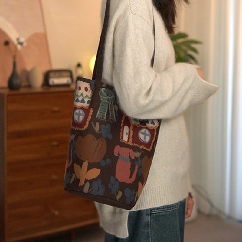 弘娜x耳 原创百搭细肩带斜跨水桶包休息文艺通勤包包女包 帆布包