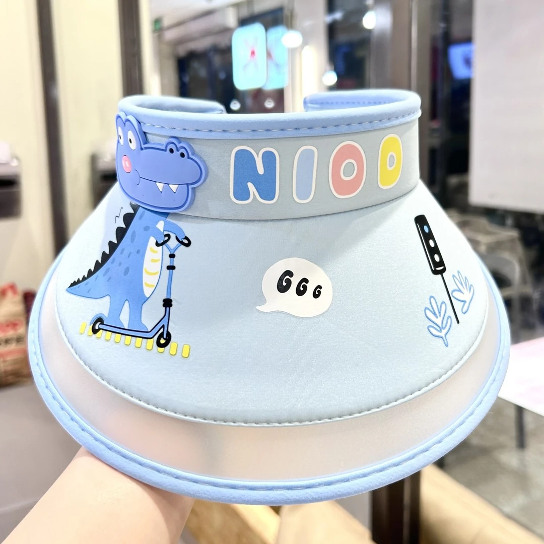 儿童帽子夏季遮阳帽防晒帽韩版男童空顶帽宝宝大檐女孩字母太阳帽