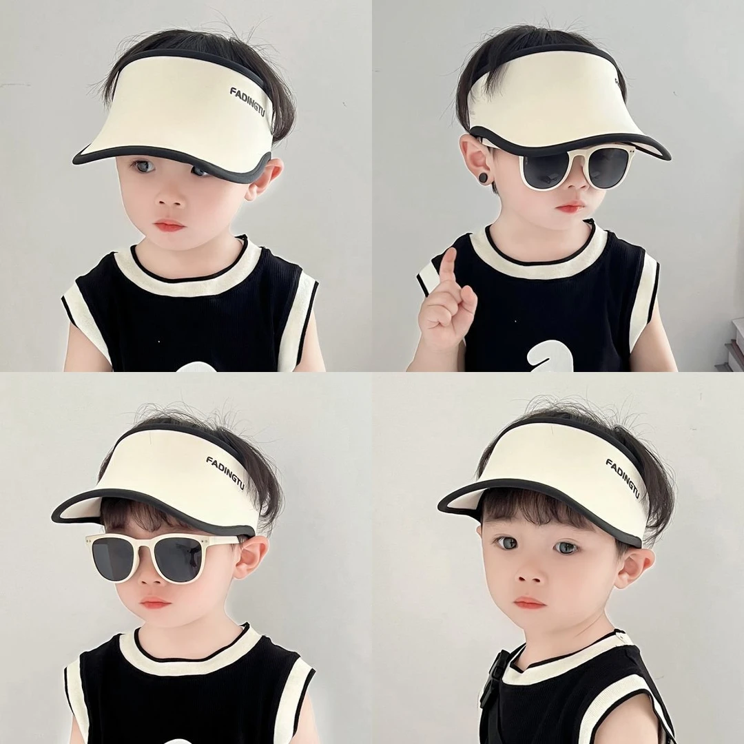 儿童帽子夏季薄款遮阳帽女宝宝帽男童空顶帽透气女童遮太阳帽休闲