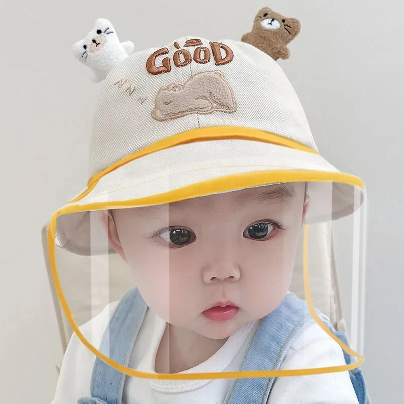 儿童防护帽防飞沫冬面罩婴儿防护帽子宝宝防疫帽挡风防风帽隔离帽