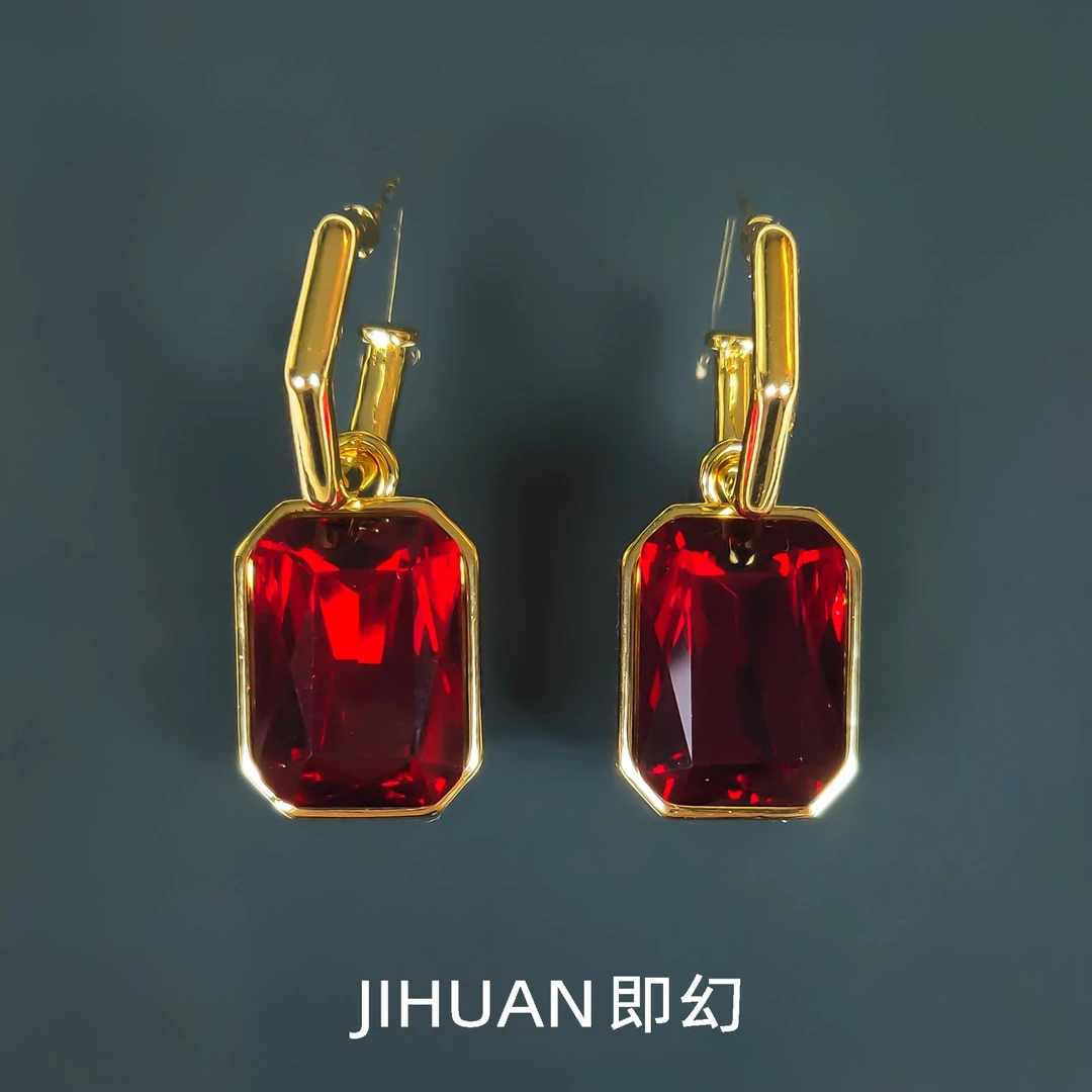 【荟老师严选】摇摆的朗姆简约红色小众百搭耳钉SH-6275