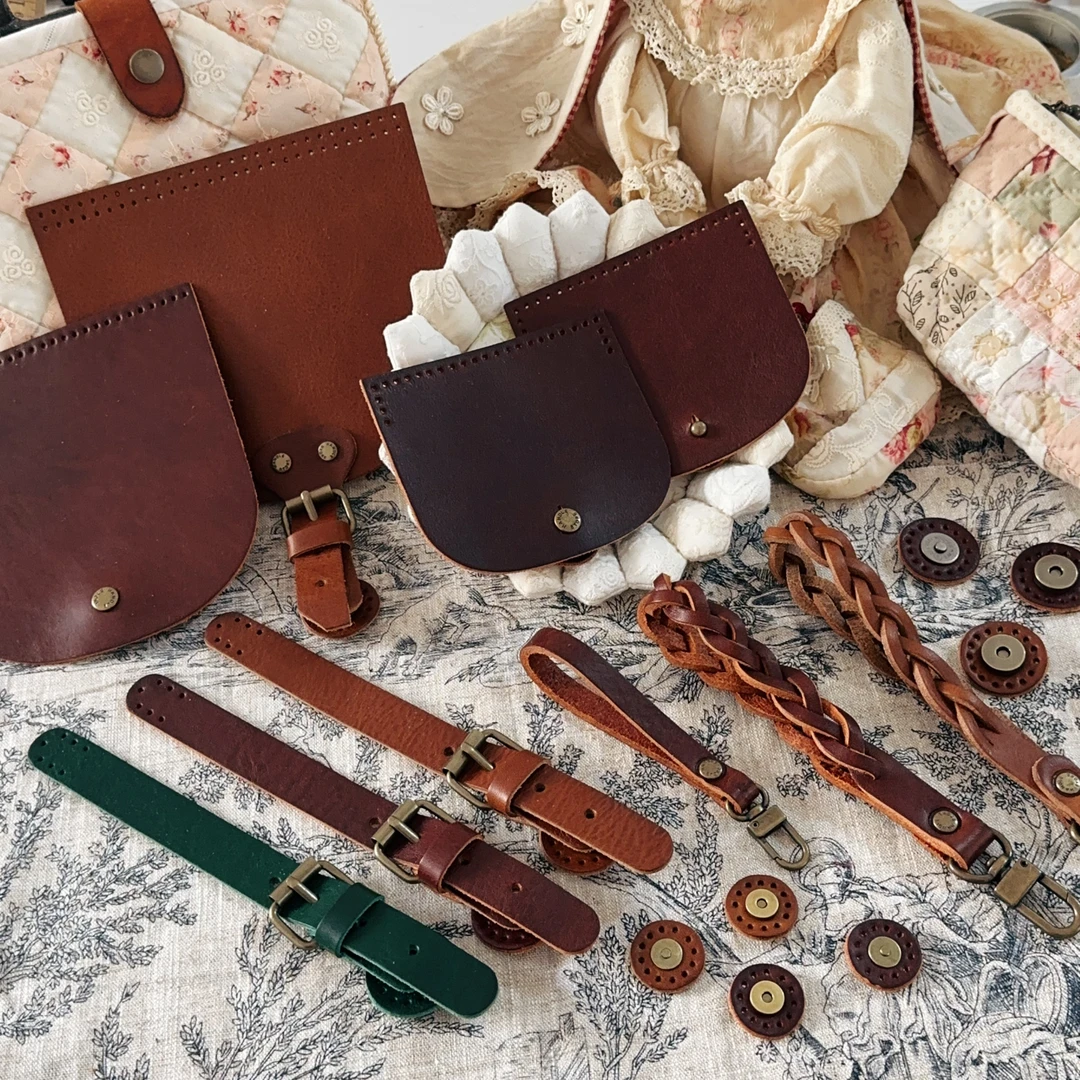 进口皮具—意大利复古皮具，小手提、包盖、搭扣、吸扣DIY装饰配件