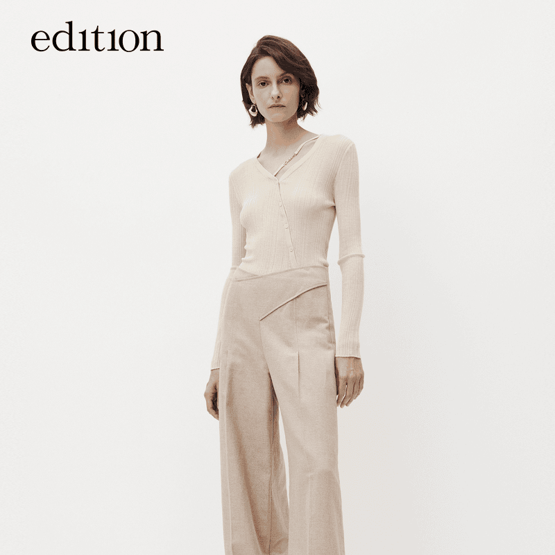 【商场同款】edition女可拆织带丝毛针织开衫#EBC3CAR037
