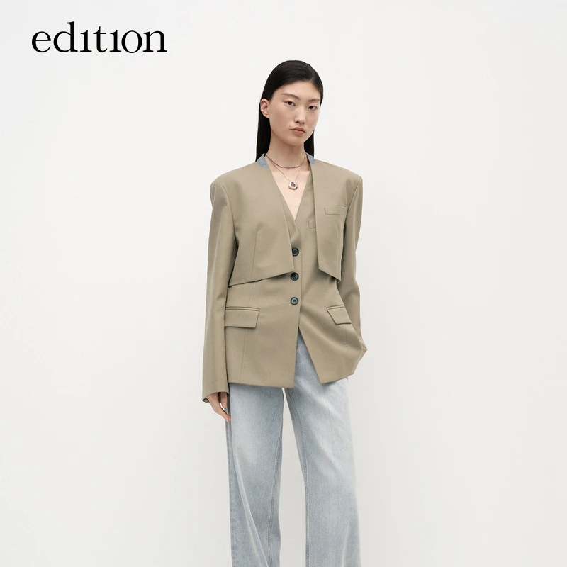 【商场同款】edition款收腰马甲两件套西装外套#EBC3BLA011