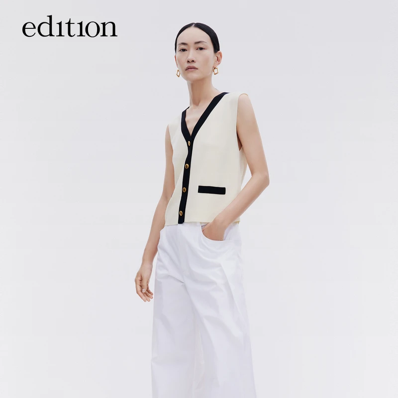 【商场同款】edition夏小香风醋酸针织马甲女#EBD2CART06