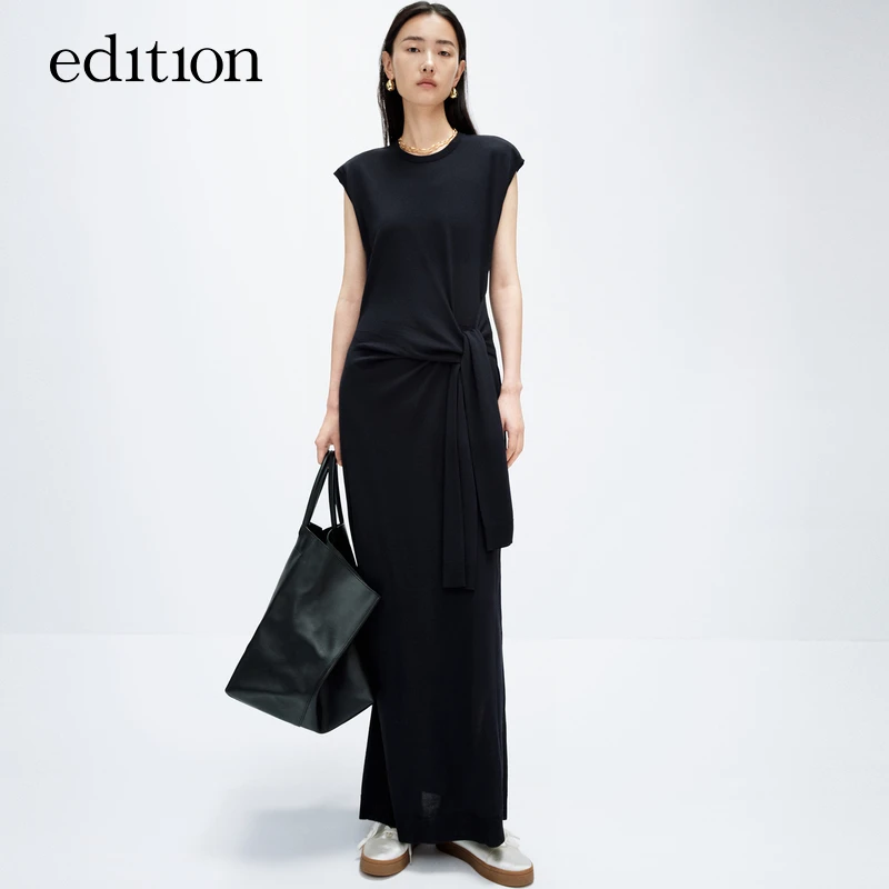 【商场同款】edition春款无袖绑结绵羊毛针织裙#EBD1DRS046