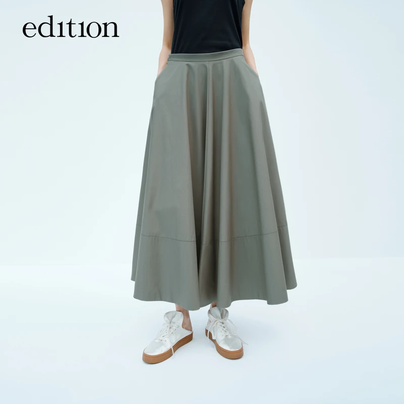 【E+春雨胶囊系列】edition春新款A摆长款半身裙#EBD1SKTK04