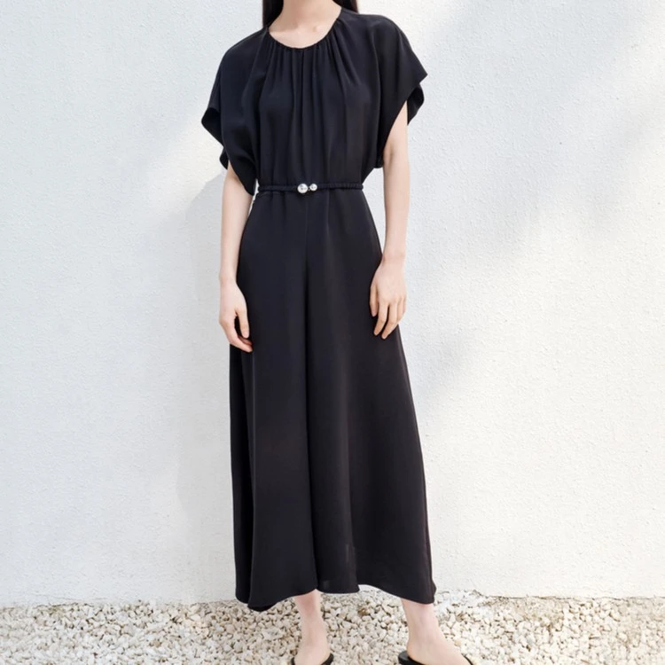 edition度假风真丝连衣裙夏款时尚腰带长裙高级感#EBB2DRS047