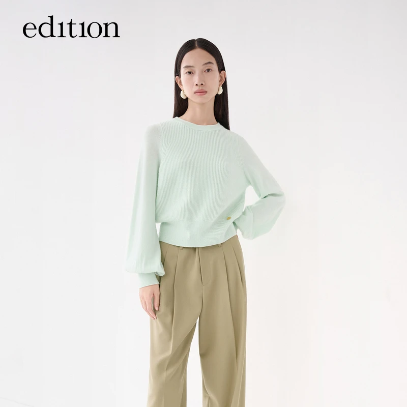【商场同款】edition软糯风绵羊毛羊绒毛衣女#EBC1SWT030