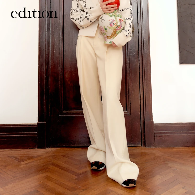 【商场同款】edition美丽诺羊毛阔腿西裤女2023年新款#EBC1PAT014
