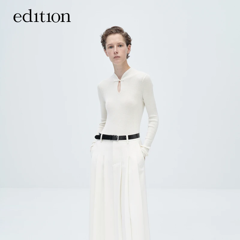 【商场同款】edition冬中式盘扣镂空绵羊毛衫#EBC4SWT015