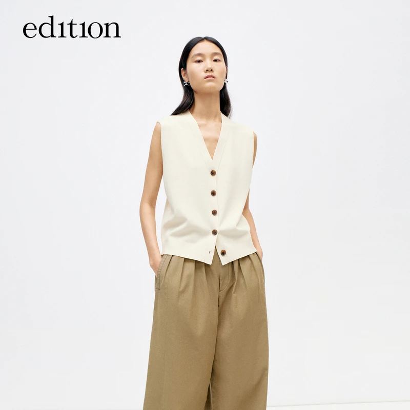 【商场同款】edition欧若风夏款三醋酸提花针织马甲#EBD2CARK02