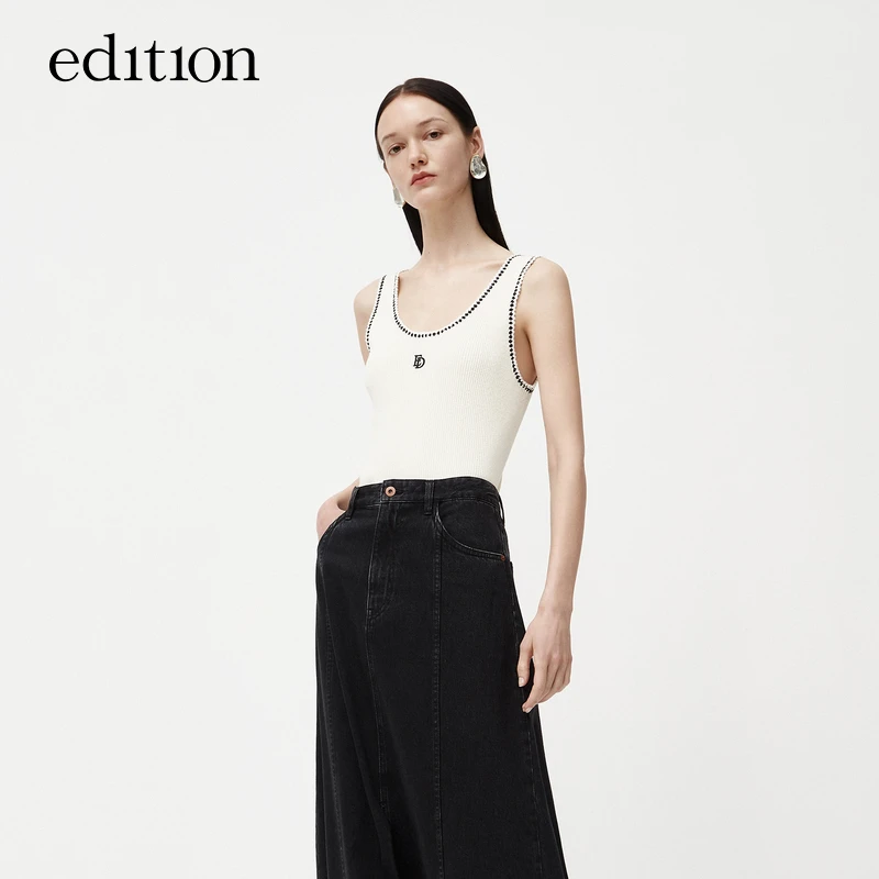 【商场同款】edition秋季小香风钩边秋冬针织背心#EBC3VETK02