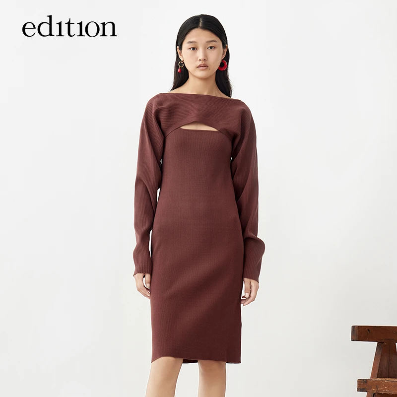【金拐子专属】edition针织连衣裙质设计感短吊带裙#EBA4DRS009