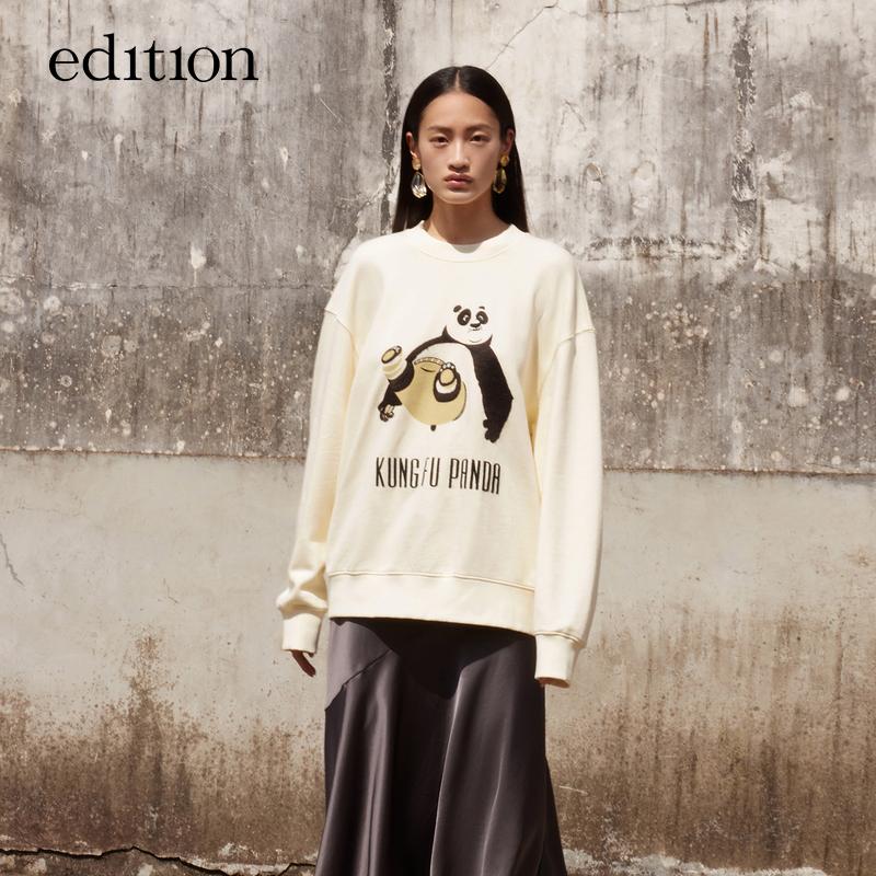 【星线】edition功夫熊猫联名卫衣女2022秋新款运动衫#EBB3SWST03