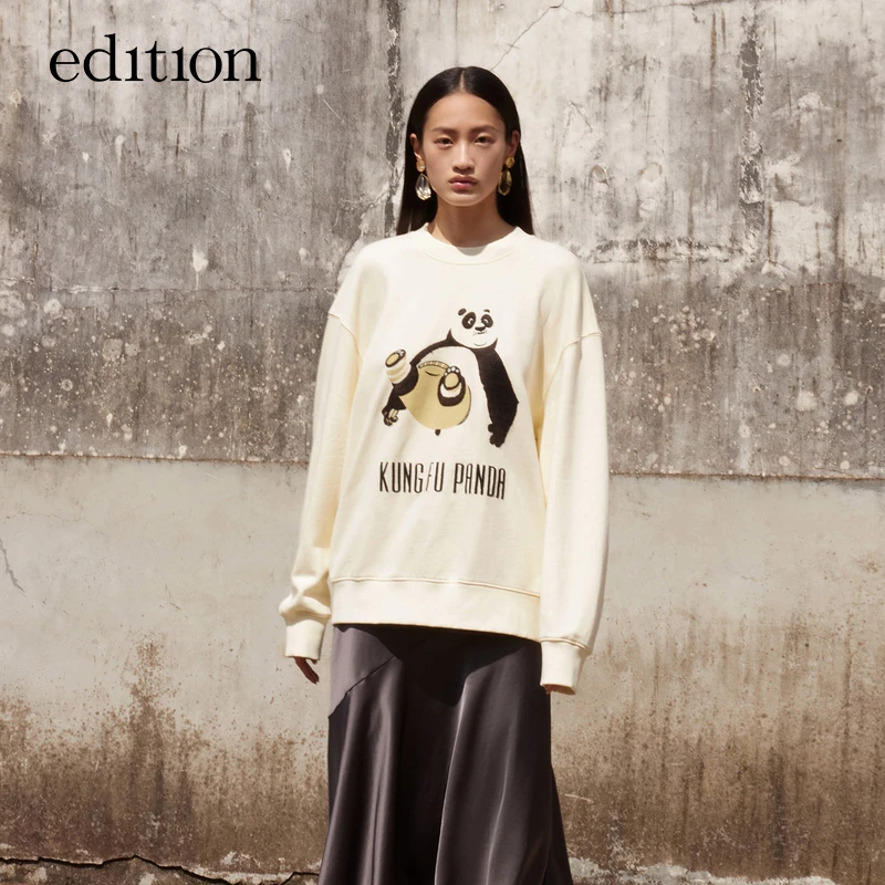 edition功夫熊猫联名卫衣纯棉套头衫休闲时尚圆领上衣#EBB3SWST03