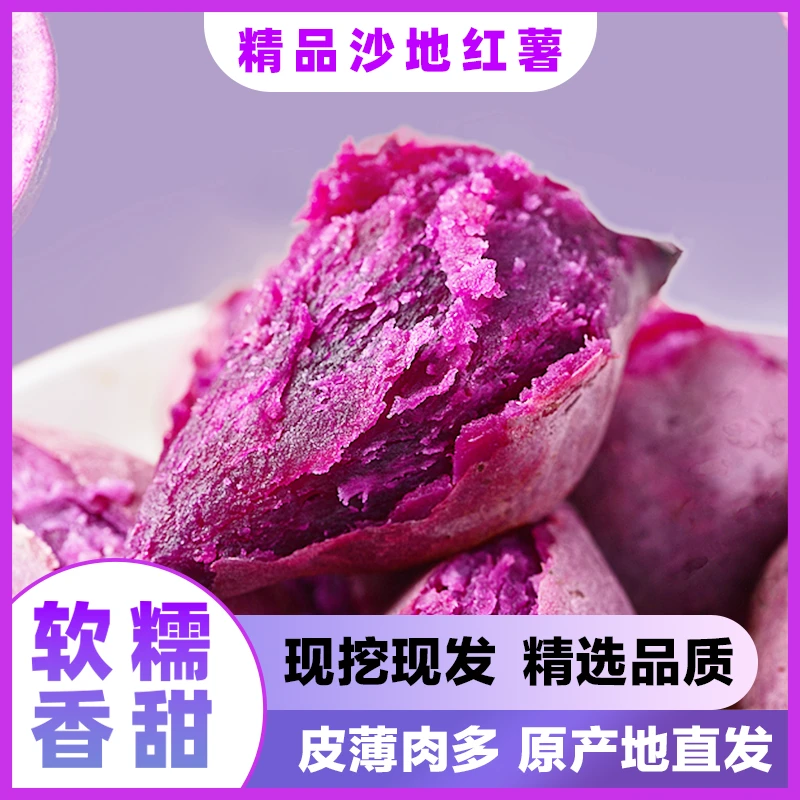 【现挖现发、坏果包赔】湖北紫罗兰新鲜紫薯软糯香甜粗粮番薯3/5斤