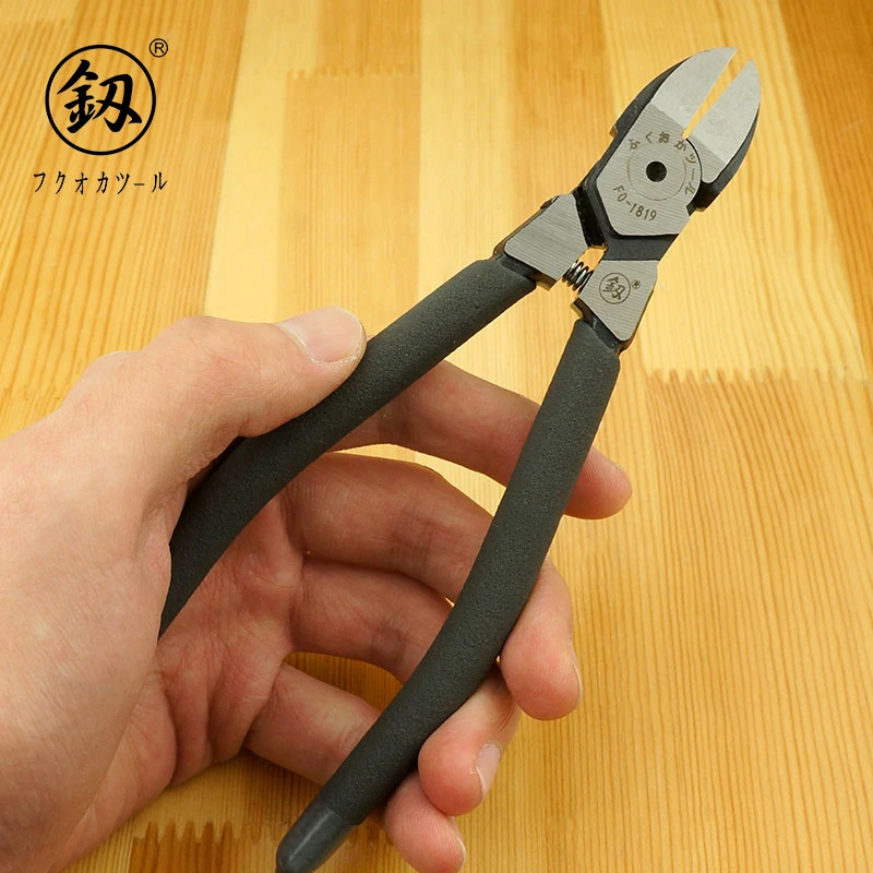 福冈釰牌偏心省力日式粘塑水口钳6寸塑料钳电子钳电工斜口钳水口