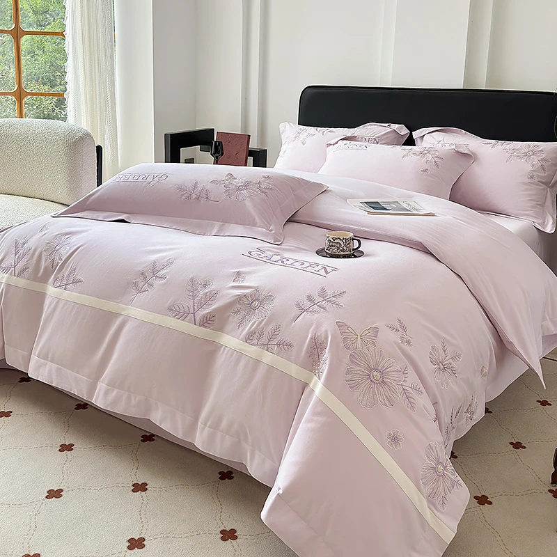 轻奢A类长绒棉磨毛四件套加厚纯棉全棉保暖被套床单家纺床上用品