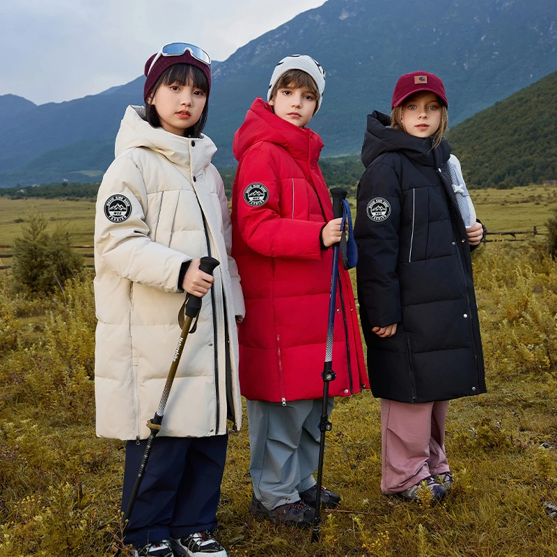 儿童羽绒服中大童男孩童装冬季2025女童新款洋气中长款加厚外套