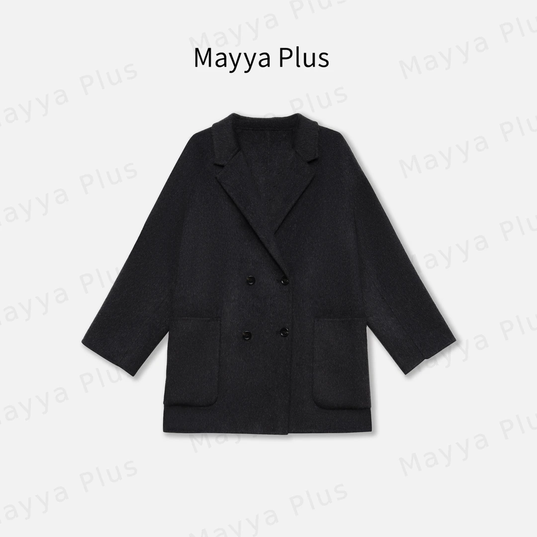 【摩洛哥】Mayya Plus时尚新品轻奢气质显瘦百搭款毛呢大衣32437228