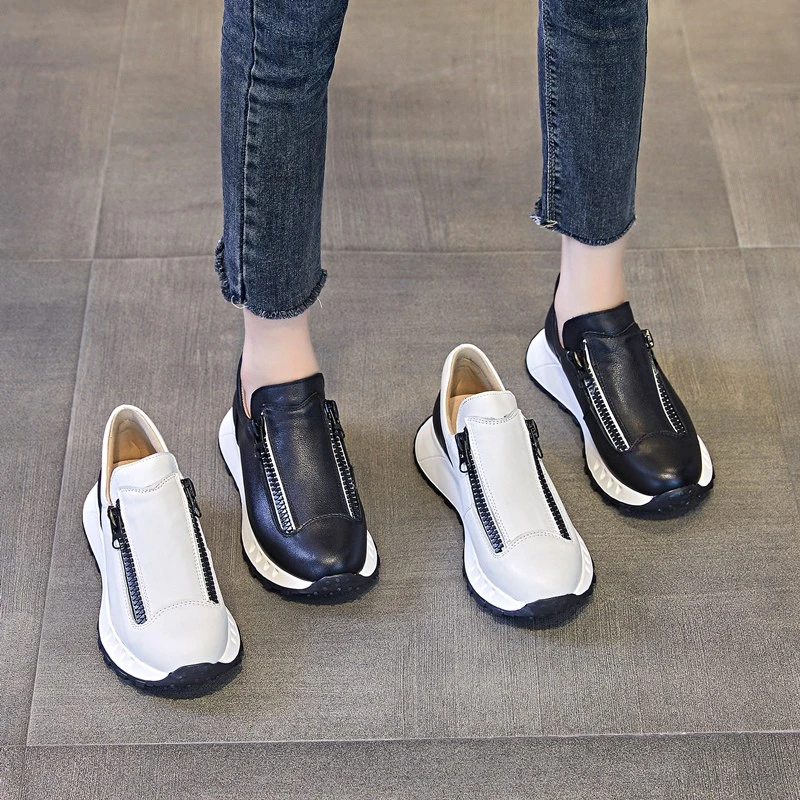 2025今年流行鞋子运动休闲女明星同款网红真皮ins潮牌百搭旅游鞋