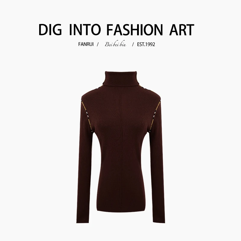 FANRUI/泛芮「暖绒甜宠 」羊毛高领设计感上衣洋气百搭打底衫B12803