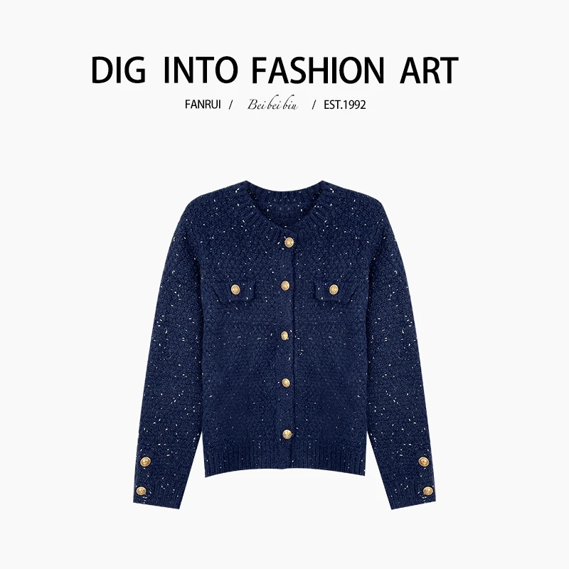 FANRUI/泛芮「挪威星空 」纽扣设计感轻奢时尚高级感针织开衫B13162