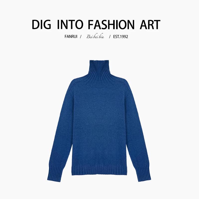 FANRUI/泛芮「彩虹旋律 」一线成衣羊毛高领百搭设计感上衣B13868