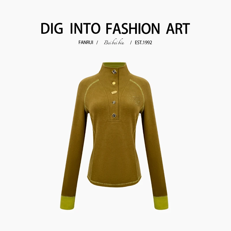 FANRUI/泛芮「阳光天气 」复古轻奢洋气百搭设计感卫衣外套B13775