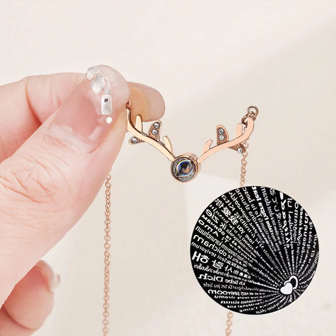 钛钢吊坠 一鹿有你项链吊坠学生韩简约不掉色锁骨链送女友圣诞节