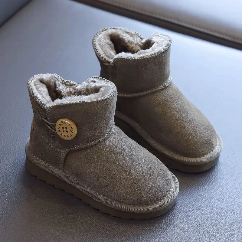 儿童雪地靴童鞋男童女童儿童雪地保暖防滑耐磨休闲加绒加厚冬季