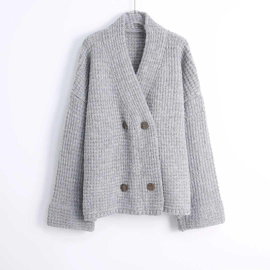 【HONEY AMOR】 月桂璀璨双排扣开衫毛衣外套 /DZMZ2458