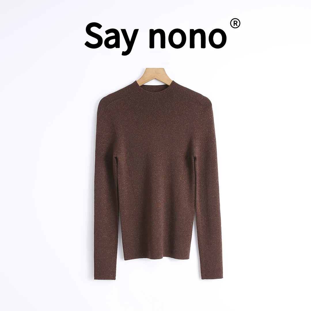 懒猫nono│Saynono 可机洗新澳100%精纺全羊毛毛衣打底衫-GS23A118