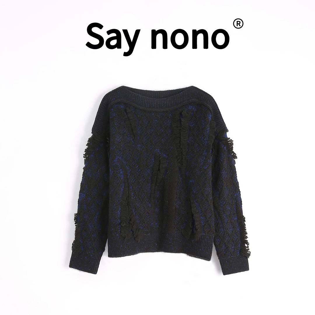 懒猫nono│Saynono 复古时髦＿不对称流苏小众设计感上衣女 /0030