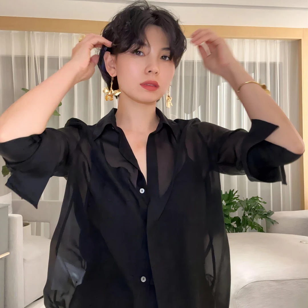 daily romance24春桑蚕丝百搭设计感法式浪漫衬衫