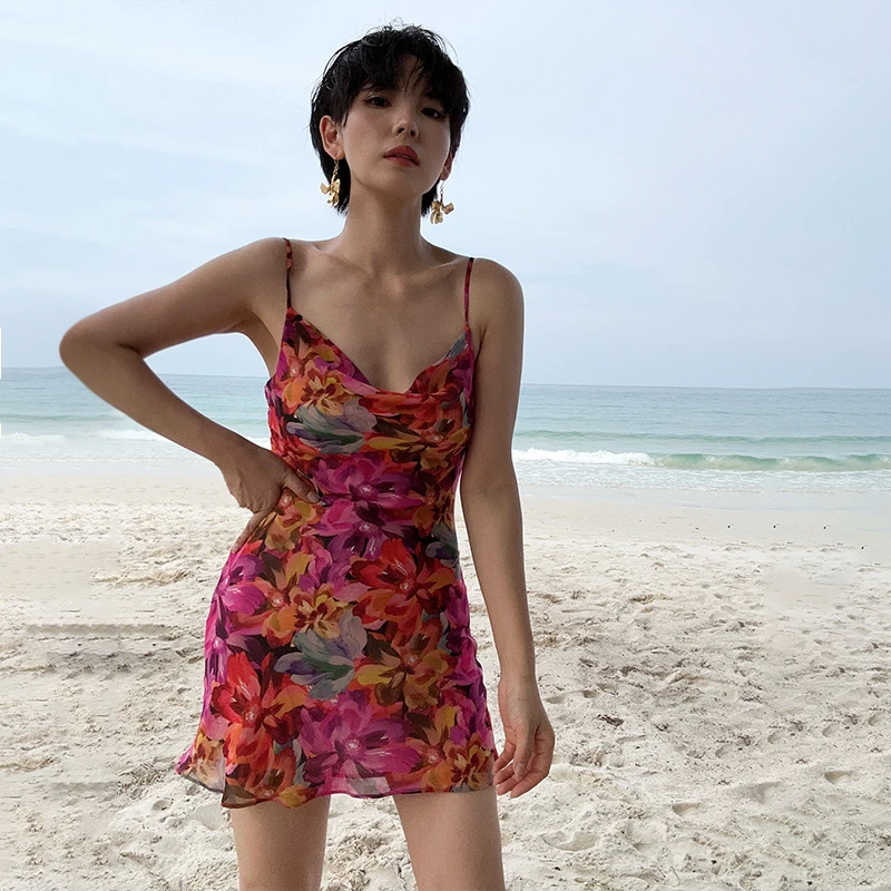 Daily Romance 绚烂假期侧开叉陌上花开连衣裙长款/短款