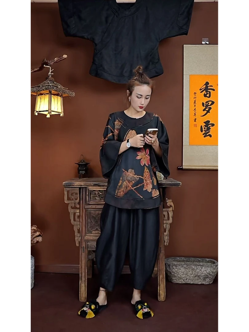 新中式6A级真丝复古 桑蚕丝香罗云香云纱53