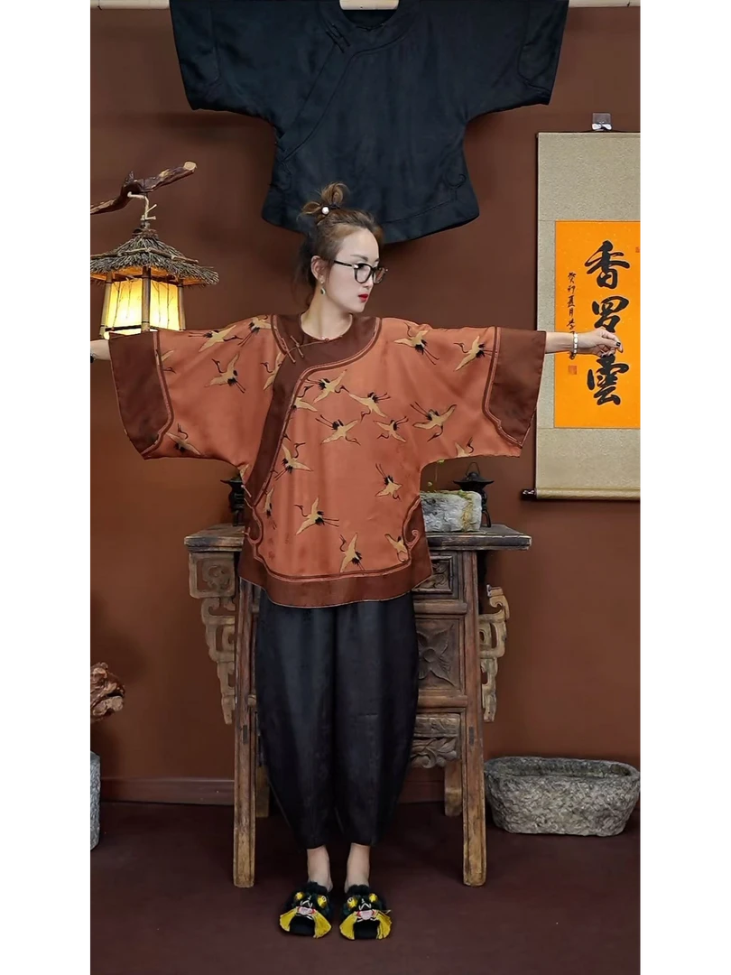 新中式6A级真丝复古 桑蚕丝香罗云香云纱54