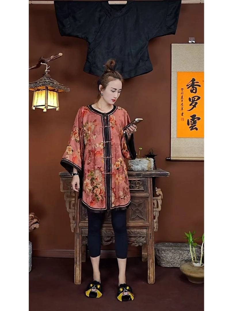 新中式6A级重磅真丝复古 桑蚕丝香罗云香云纱50