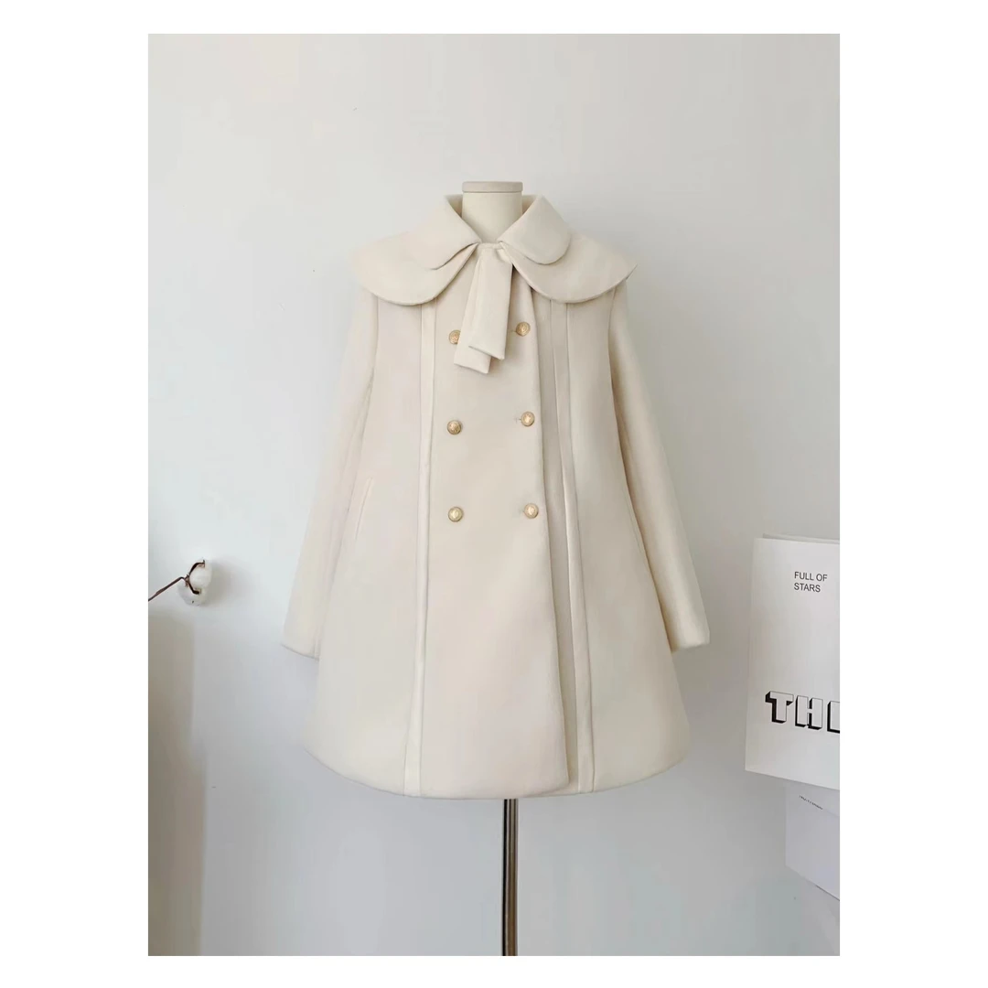 【冬日恋歌】高级感娃娃领斗篷气质超好看毛呢外套冬季法式贵气大衣