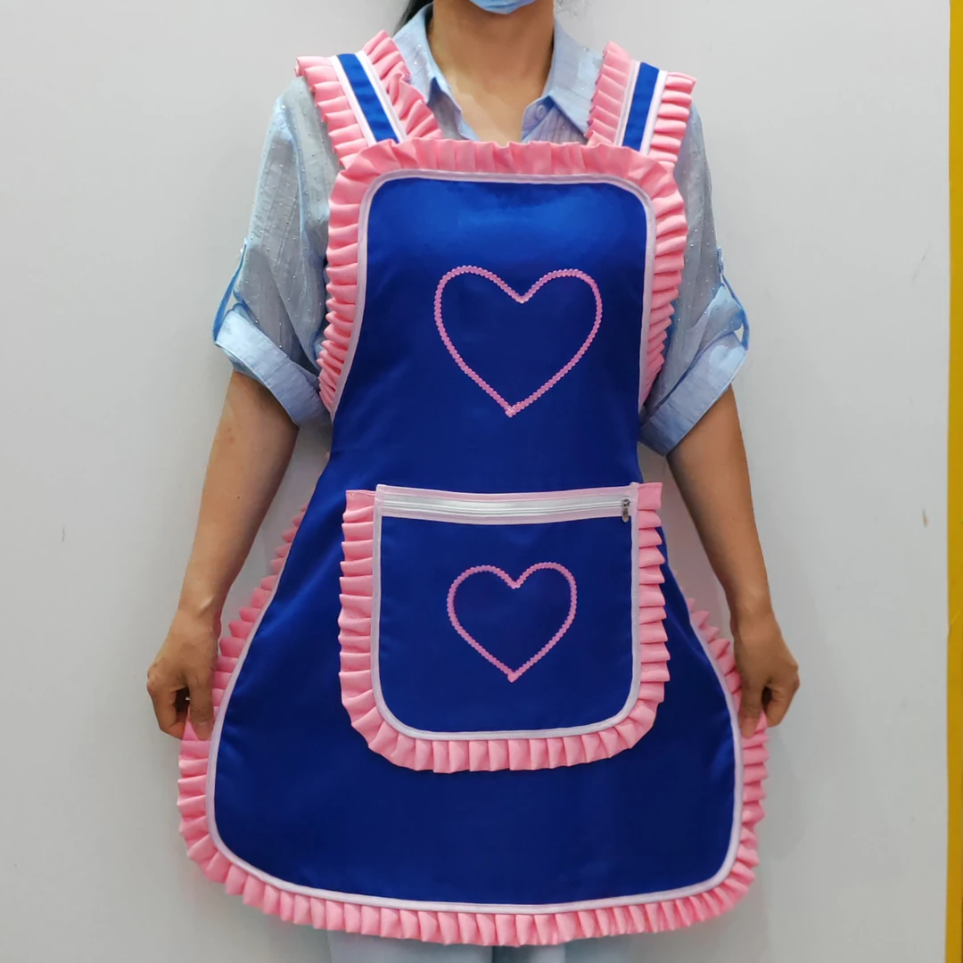 贵州新款荷叶边围裙爆款厨房专用时尚可爱防尘防污工作服自产自销