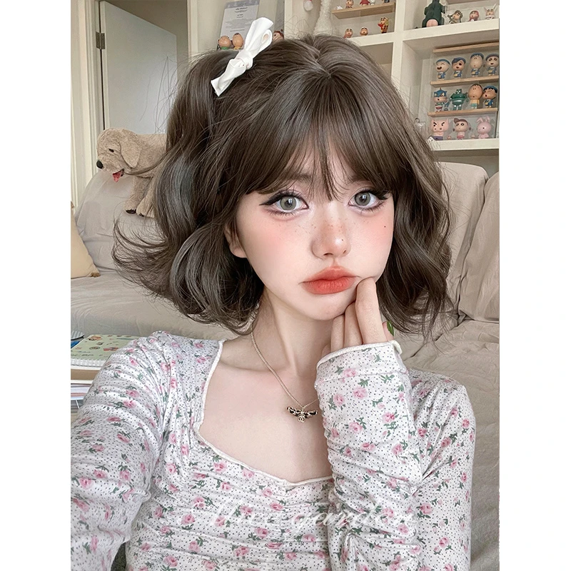 AG假发女网红Lolita短卷发新款羊毛卷短发慵懒卷时尚jk逼真全头套